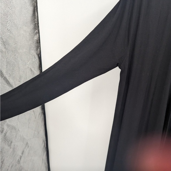 Isaac liev Black open front cardigan‎ trench Size medium - Picture 3 of 9